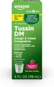Temel Bakım Tussin DM, Cough Plus Chest Congestion Syrup for Yetişkinler and Ages 12 ve Over, Raspberry Flavor, 4 fl oz (en 1)