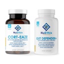 NuEthix Formulations Cortisol ve Microbiome Balance Supplement Sche: Cort-Eaze Cortisol-Control Supplement, 60 Capsules, 30 Servisler ve Gut Defender+, 180 Capsules, 90 Hizmetler