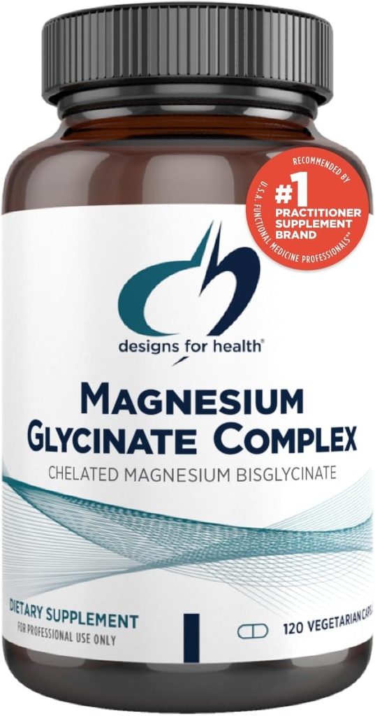 Sağlık Magnezyum Glycinate Kompleksi için tasarımlar - Chelated Magnezyum Bisglycinate + Calming & Sleep, Heart Health, Immune Support & Bone Strength - Vegan (120 Capsules)