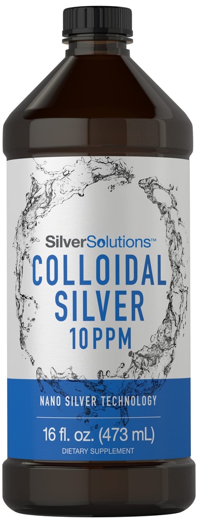 Carlyle Colloidal Silver Liquid | 10 PPM | 16 fl. Oz (473 mL) | Nano Silver Technology Solutions | Vegetarian, Non-GMO, Gluten Free Supplement Supplement