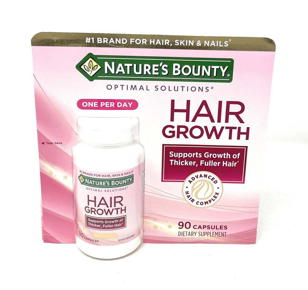 Nature's Bounty Hair Growth Supplement, 1 Per Day, Klinik olarak Biotin, Silikon & Arginine, 90 Capsules