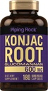 Piping Rock Glucomannan Capsules 600 mg | 180 Pills | Konjac Root Fiber Supplement | Non-GMO, Gluten Free