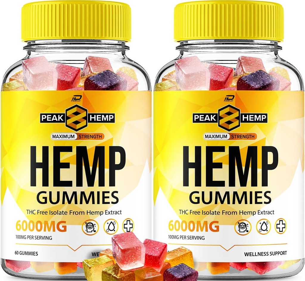 Peak 8 Hemp Gummies - Hemp Seed Extract Peak Sekiz Hemp Gummies Tinnitus Herbal Supplement, Health and Wellness Support, All Natural Peak Hemp Gummy (2 Pack - 120 Gummies)