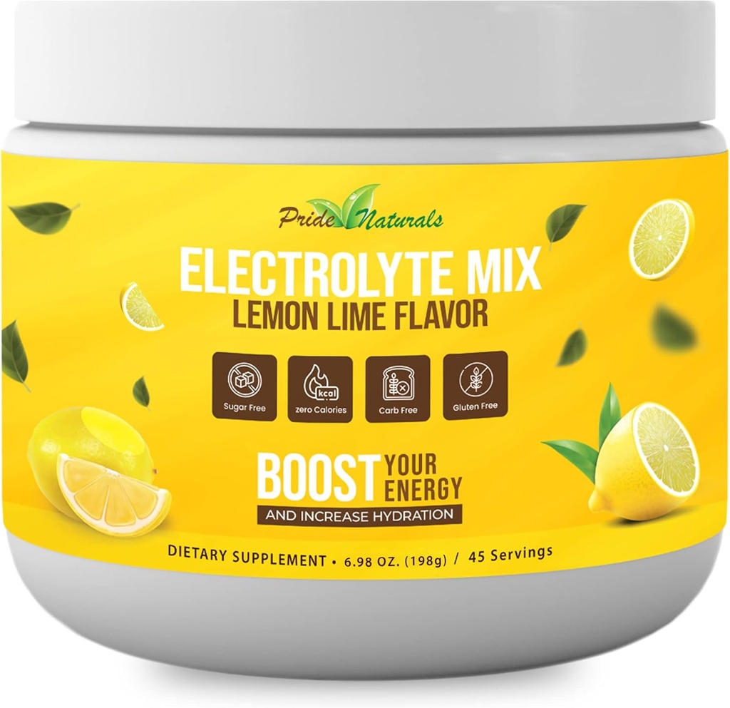 Elektrolyte Toz - Workout Recovery Electrolytes, Sugar Free, Gluten Free & Vegan, Pure Keto & Paleo Hydration İçecek, Immune Boosting Vitamins (198 Grams, Lemon Lime)