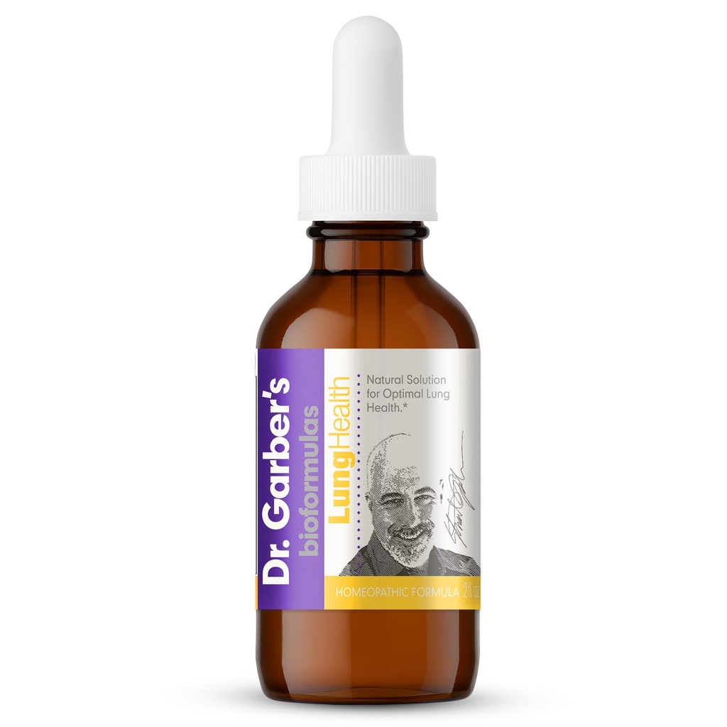 Dr. Garber'in Doğal Çözümleri Lung Health Oral Drops - Gemmoterapi Sıvı Supplement Koruma ve Temiz Lung Tound, Lung Health Support, Anti Allergy & Asthma Relief - 60 ml