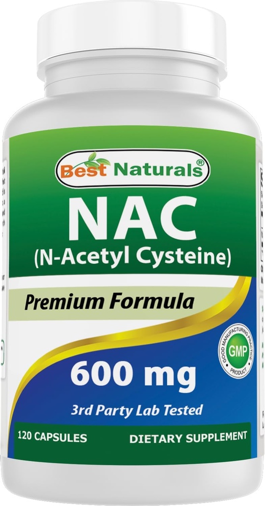 Best Naturals NAC - N Acetyl Cysteine 600 mg 120 Capsules - n Acetyl cysteine - Powerful antioxidant