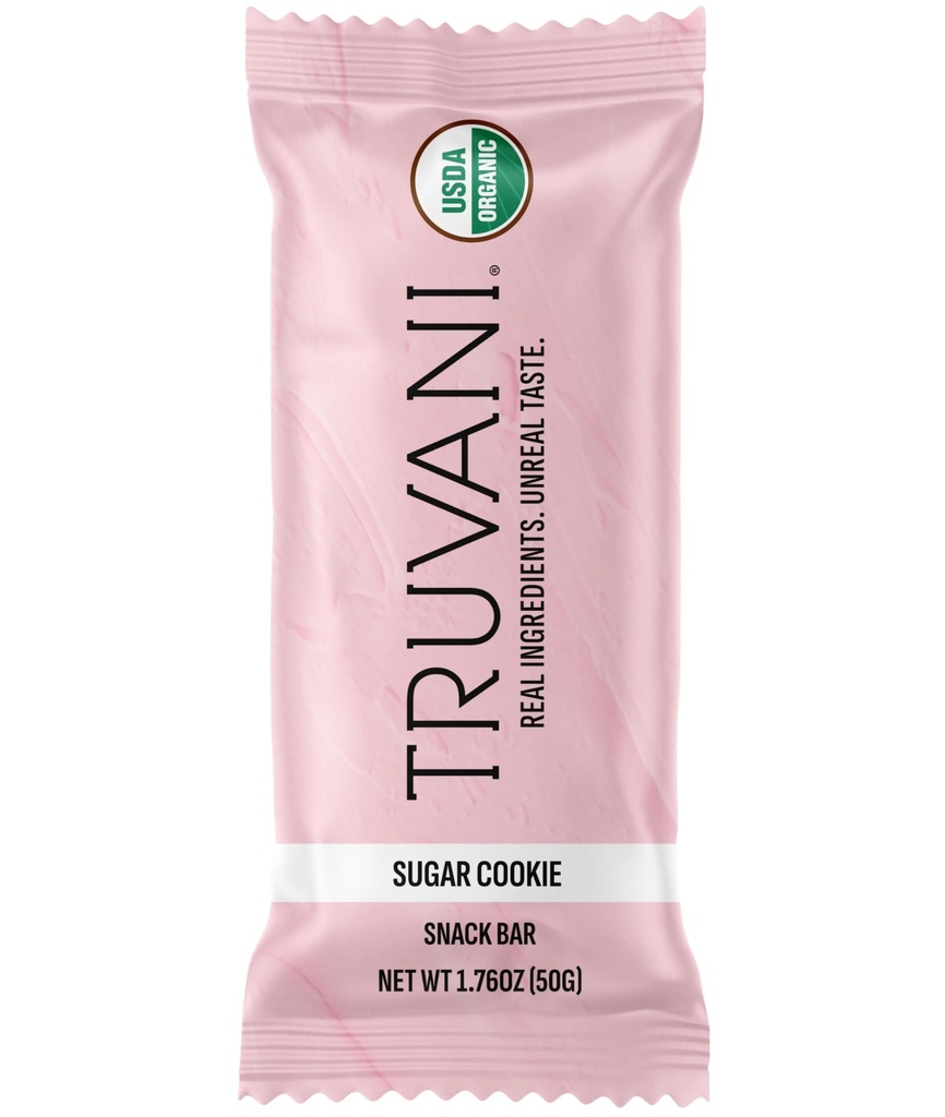 Truva Plant Based Snack Bars | Sugar Cookie 1 Pack | 6g protein | USDA Organik ve Vegan | Sadece Bar | Süt, Soy ve Gluten Free | Bireysel olarak sardı