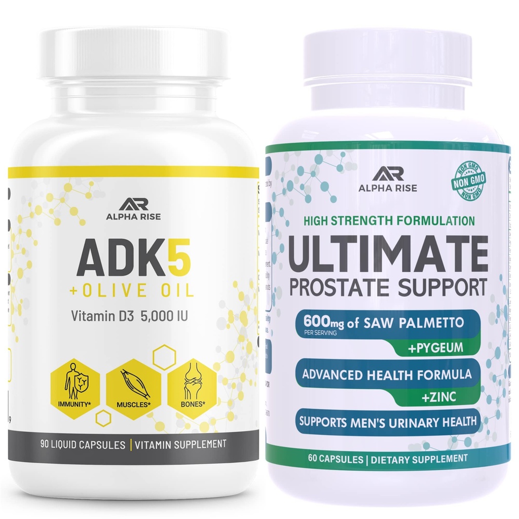 ADK 5 συμπλήρωμα βιταμίνης + Best Over-The-Counter Υποστήριξη Prostate - συμπλήρωμα υγείας Prostate για τους άνδρες