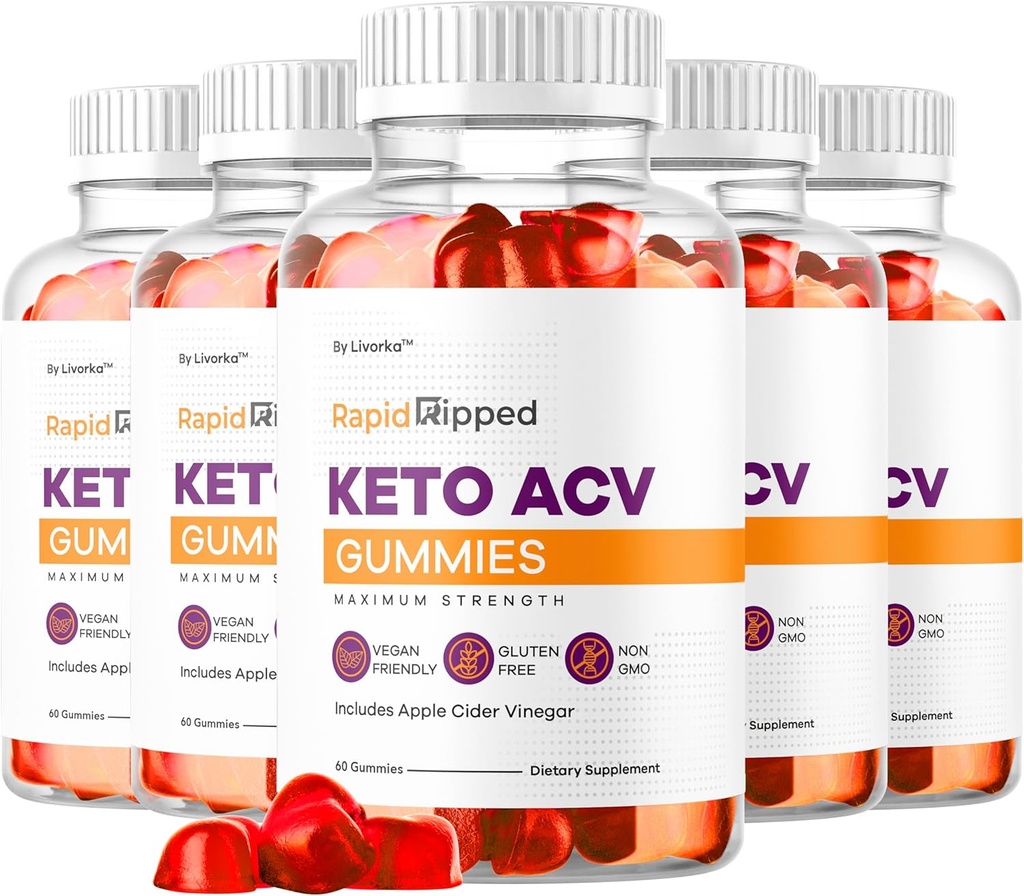 LIVORKA (5 Pack Rapid Ripped Keto ACV Gummies, Keto ACV Ripped Gummies, Ripped Keto ACV Gummies, RapidRipped Keto ACV Gummies, Rapid Ripped, Keto ACV Gummies Rapid Ripped, 300 Gummies for 5 Months