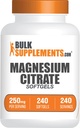 BulkSupplements.com Magnezyum Citrate Softgels - Supplement, Magnezyum Citrate Supplement - 250 mg (40 mg Magnezyum ile), Gluten Free, 1 Softgel'in hizmet başına 240 Count (Pack of 1)