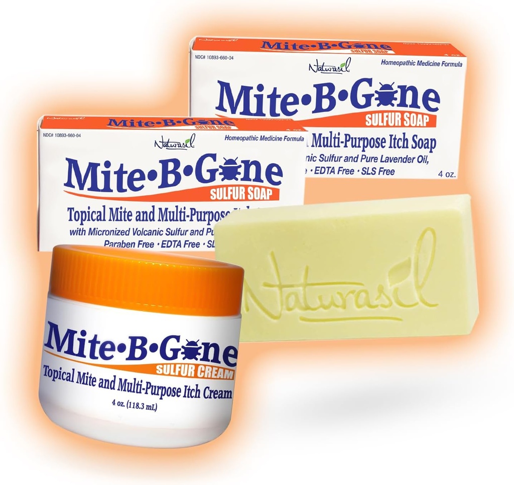 Fast-Active Bug Bite Relief Pack by Mite-B-Gone - Καταπραϋντικό Sulfur Cream + 2 Σαπούνια 