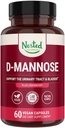 Φωλιασμένα φυσικά D-Mannose 500mg κάψουλες με εκχύλισμα βατόμουρου, D Μανόζη χάπια βατόμουρο, υποστήριξη ουροφόρων ούρων και βλεννογόνου, 60 κάψουλες Vegan