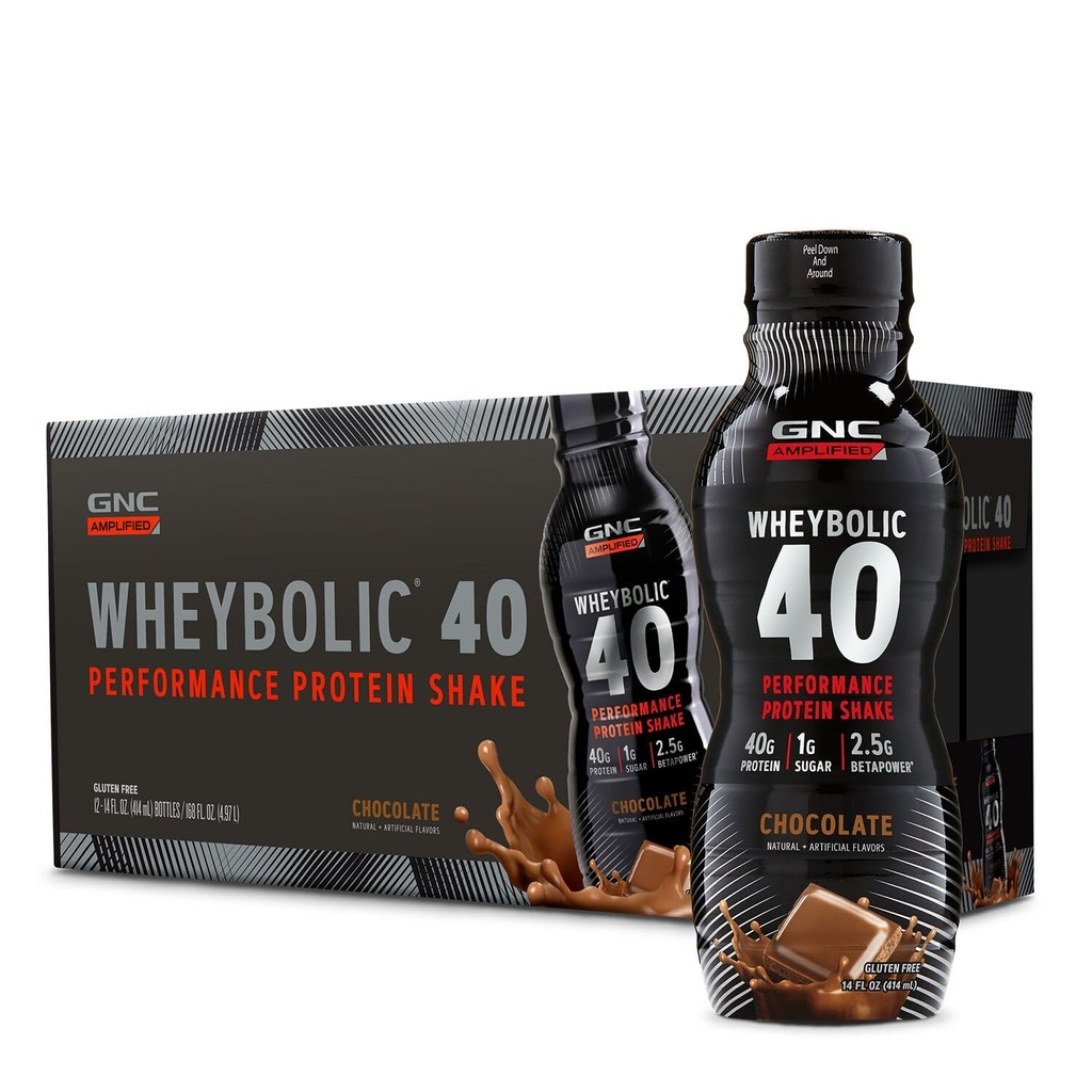 GNC AMP Wheyrel 40 - Çikolata - 14oz. (12 Şişe)