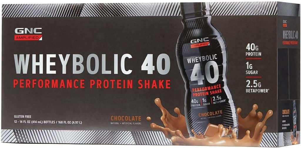 GNC AMP Wheyrel 40 - Çikolata - 14oz. (12 Şişe)