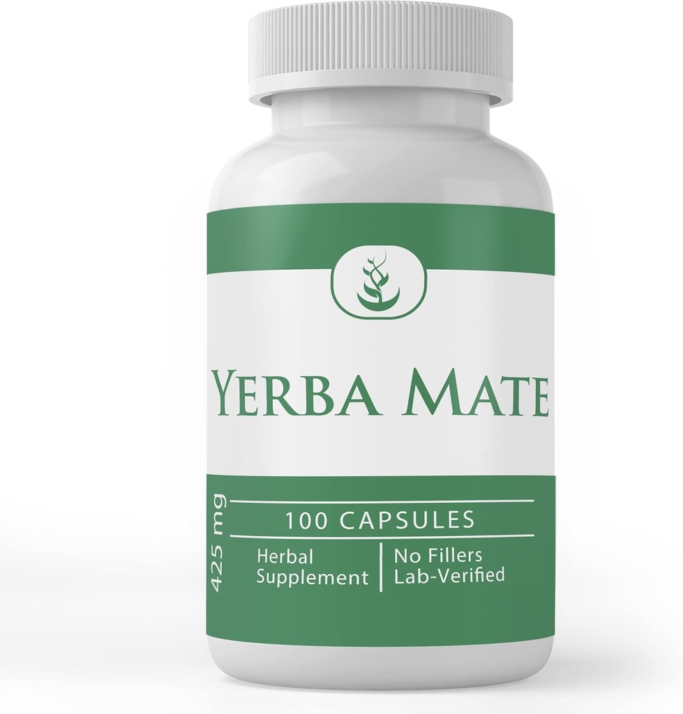ΑΝΩΤΑΤΑ ΑΡΧΙΚΑ ΣΥΣΤΑΤΙΚΑ Yerba Mate, Χωρίς Μαγνήσιο ή Ρύζι Fillers, Πάντα Αγνή, Εργαστήριο Επαληθευμένο (100 κάψουλες)