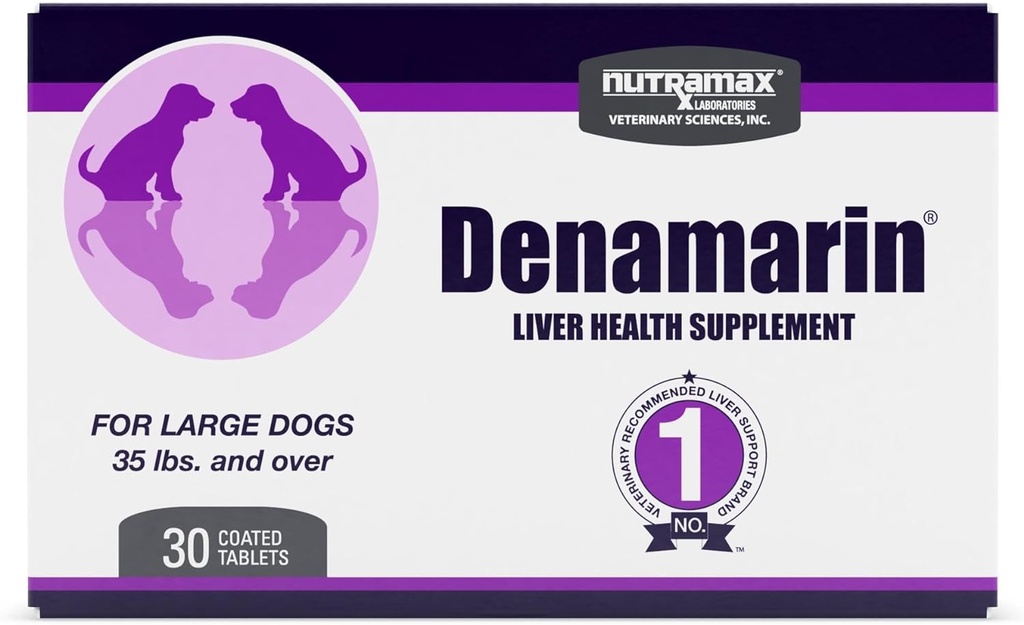 Nutramax Denamarin Liver Health Supplement for Large Dogs - S-Adenosylmethionine (Same) ve Silybin, 30 F Tabletleri