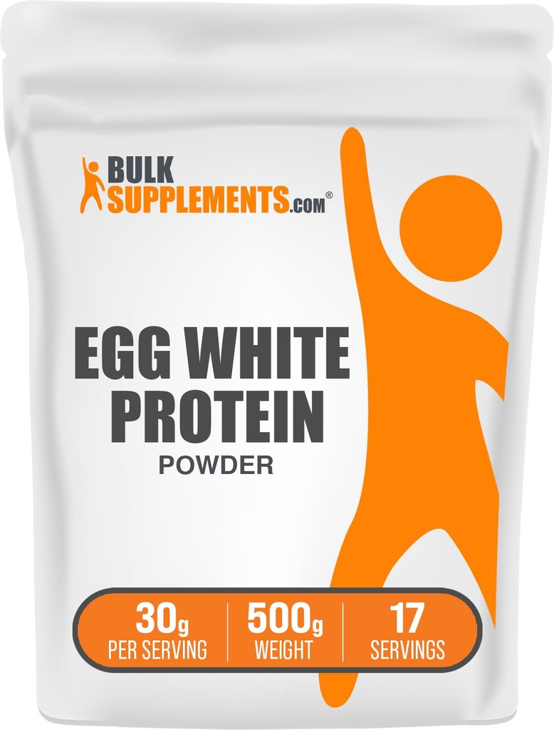 BulkSupplements.com Λευκή Πρωτεΐνη Αυγού σε σκόνη - Αυγό Λευκή Σκόνη, Λακτόζη Χωρίς Πρωτεΐνη - Χωρίς γεύση & Γαλακτοκομικά, 30g ανά Σερβίρισμα, 500g (1.1 lbs) (Συσκευασία 1)