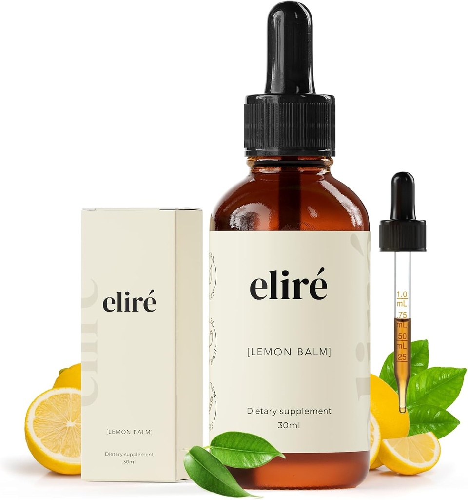 Organik Limon Balm Drops (10:1) - Sadece 3 Malzemeler ile Alkol Özgür Takdir - İttifal Kongestive Comfort and Occasional Bloat Relief - Mix in Tea – Organic, Kosher, Non-GMO – 1 fl oz