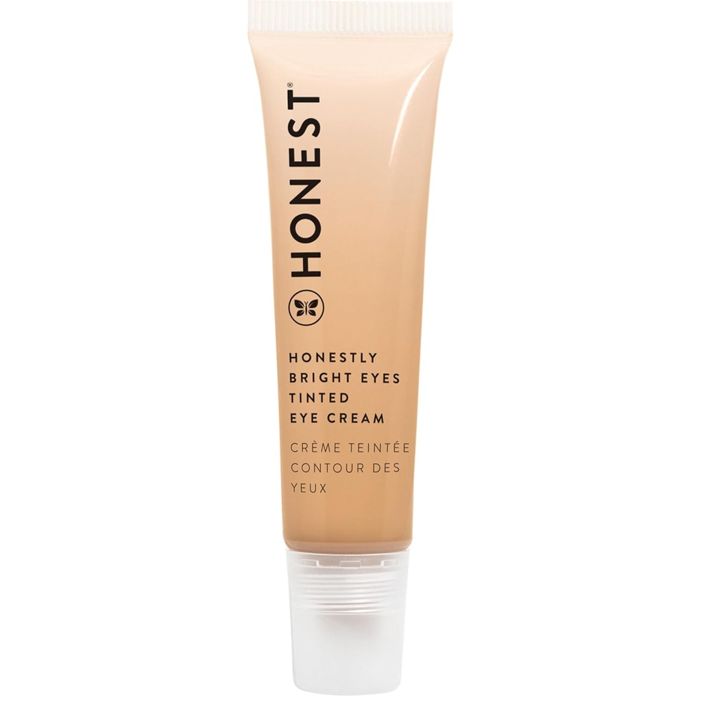 Honest Beauty Honestly Bright Eyes Tinted Eye Cream | Brightens + Diffuses Dark Circles | Hyaluronic Acid + Squalane | EWG Verified, Vegan + Cruelty Free | Sandstone, 0.5 fl oz