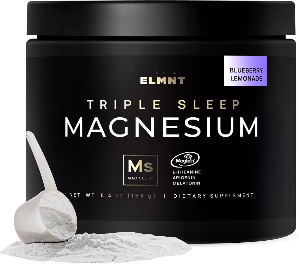 Triple Sleep Magnezyum L-Threonate Toz w. Apigenin, L-Theanine + Melatonin - Magtein Magnezyum L Threonate Supplement - High Strength Magnezyum for Deep Sleep & Calm Natural Sleep Aid for Yetişkinler