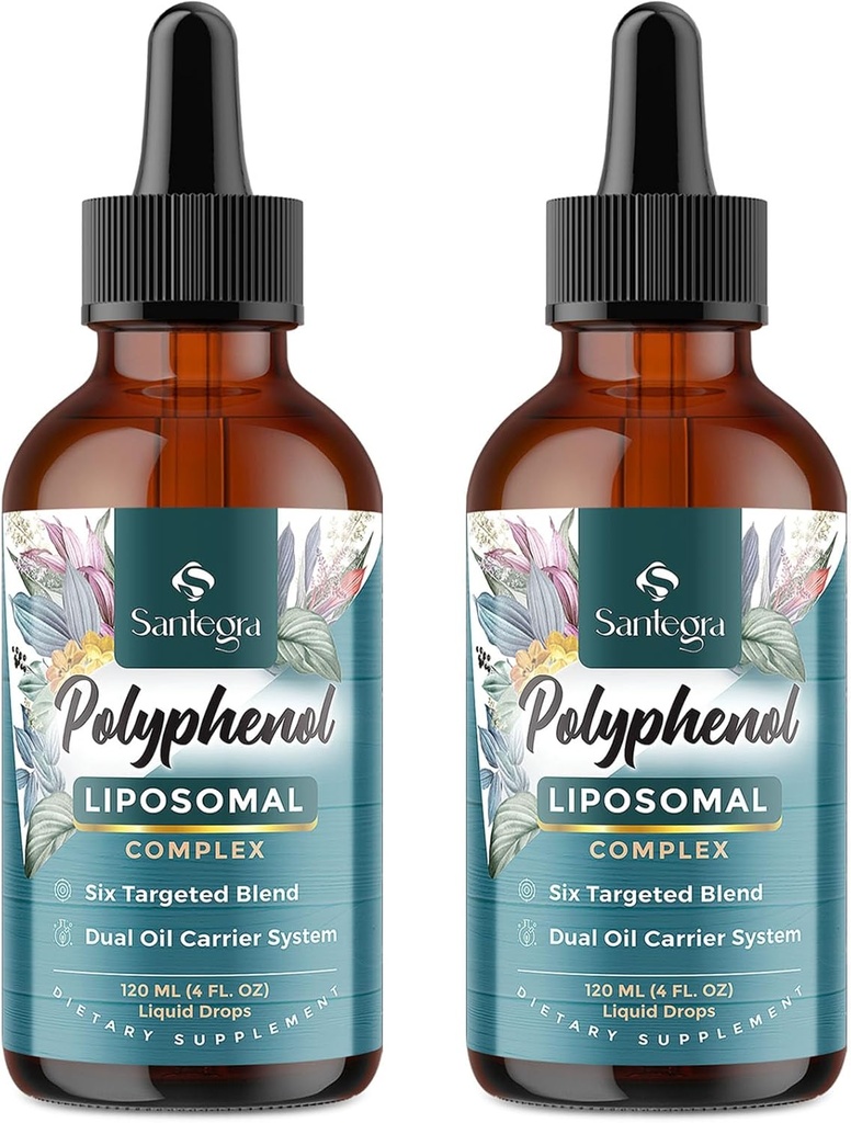 Συμπλήρωμα πολυφαινολών Λιποσωμικό, Πάνω από 27 Πολυφαινόλη Συγκρότημα & Ισχυρό Αντιοξειδωτικό, με MCT & Ελαιόλαδο, Quercetin Extract, Hawthorn Berry Extract, για την Υπεράσπιση Ηλικίας, Ενέργεια, Ανοσοποιητικό, 240 ML