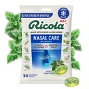 Ricola Max Cool Menthol Nasal Care Large Bag | Cough Suppressant Drops | Dual Action Liquid Center | Soothing Long-Lasting Relief - Count 34 (Pack of 1)