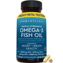Viva Naturals Triple Strength Omega 3 Fish Oil Pills - 2500 mg Yüksek Yeterli Formula 2250 mg Omega 3 Fatty Acids (Including EPA, DHA, DPA) TG Formunu Absorpsiyon için - IFOS sertifikalı, 90 Softgels