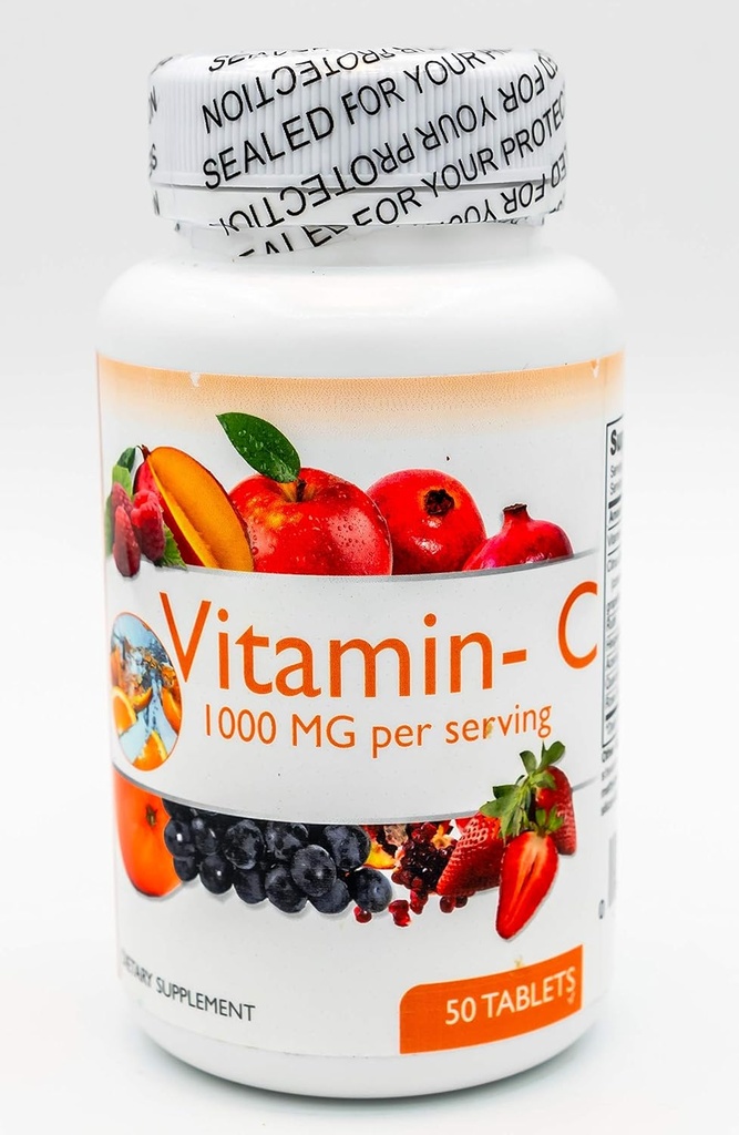 C 1000 MG 50 Tablet ve Rose HIPS Yardım Kulak Problemleri Sağlıklı Göz kapakları Destekler Immune Abception of Iron Good for Seniors Made in FDA Registered Plant Gluten Fluten F