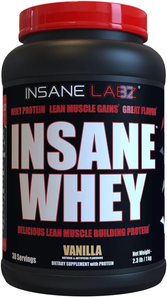 Insane Whey,% 100 Kas Building Whey proteini, BCAA Amino Profil, Mass Liger, Meal Change (Vanilla, 30 Hizmet)