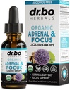 Adrenal Support Supplements Liquid Drops - Organik Adrenal ve Focus Supplement, Cortisol Manager Adaptogen Yetişkinler, Ginkgo Biloba for Kids Calm - Natural Brain and Memory Fatigue Stres Dikkat 1oz