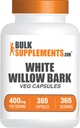 BulkSupplies.com Κάψουλες με λευκό φλοιό Willow - συμπλήρωμα βοτάνων, εκχύλισμα με λευκό φλοιό Willow 400mg - Χωρίς γλουτένη, 1 καψάκιο ανά Σερβίρισμα, 365 κάψουλες Veg (πακέτο του 1)