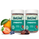 Canlı Synbiyotikler – Probiyotik & Prebiyotik Fiber Gummies – Yüksek Kuvvet Inulin (3g), Diyetsel Fiber Supplement, Çocuklar ve Yetişkinler için Digestive Support - Strawberry, Lemon, Blueberry Flavor | 2Pack