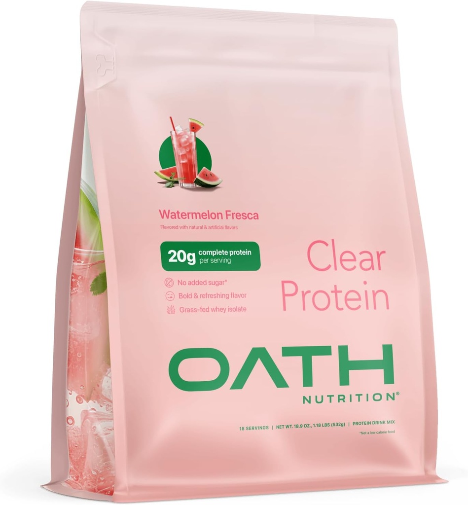 Διατροφή ορού Διαυγής Whey Isolate Protein Powder, Cartermelon Fresca, 20g Πλήρης πρωτεΐνη ανά υπηρεσία, χωρίς προστιθέμενη ζάχαρη, Grass-Fed, 18 εξυπηρετούν
