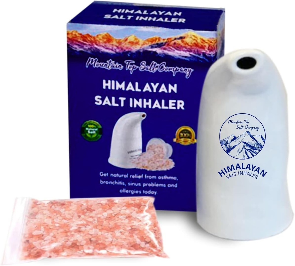 Himalaya Pink Crystal Salt Inhaler ile Seramik Himalaya Tuz - Antivirüs, Asthma Yardımı ve Diğer Respiratory Koşulları – Karşılaştırma ve Portatif