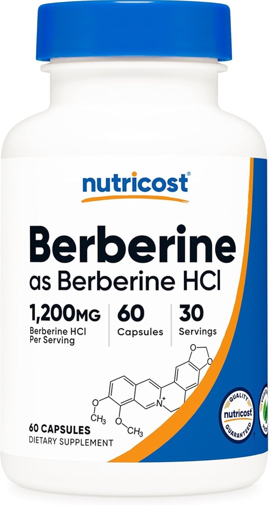 Nutricost Berberine HCl 1200 mg , 60 Vegetarian Capsules - Gluten Free & Non-GMO