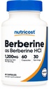 Nutricost Berberine HCl 1200mg , 60 Vegetarian Capsules - Gluten Free & Non-GMO