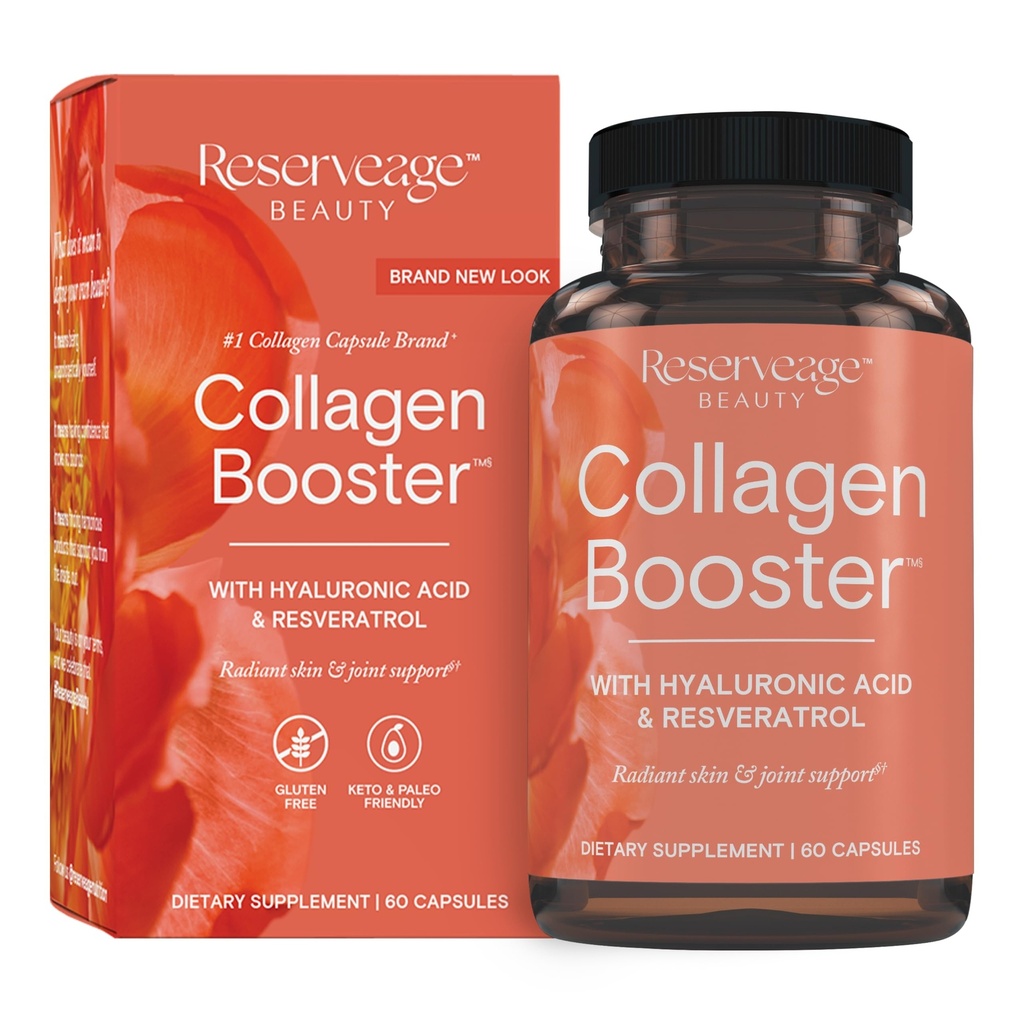 Reserveage Beauty Collagen Branson - Skincare & Ortak Sağlık için Tamam - Kadınlar için Sağlıklı Kolaj Üretimi - 60 Capsules (30 Hizmet)