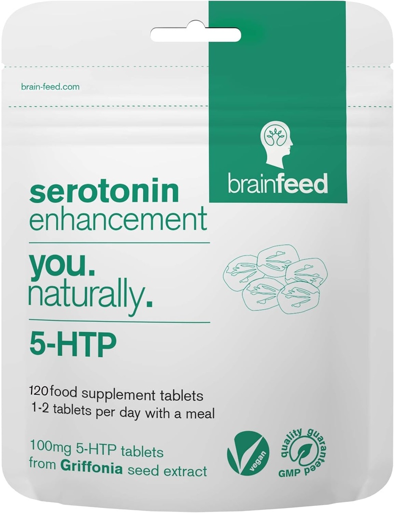 Serotonin Supplements (120) | 1-a-Day Serotonin Mood Support | 5HTP 100 mg Per Tablet Griffonia Tohum Ekstraksiyon | Doğal Serotonin ATM | 3 Ay Supply