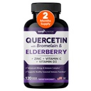 Gade Beslenme Quercetin with Bromelain & Elderberry | Quercetin with Vitamin C and çinko | çinko Quercetin 500 mg with Vitamin D3 | Daily Immune Support Supplement - 2 Ay Supply