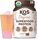 KOS Vegan Protein Toz Erythritol Ücretsiz, Çikolata - Organik Pea proteini, Bitki bazlı Superfood Vitaminler ve Mineraller - Keto, Süt Free - Kadınlar ve Erkekler için Meal Makyaj, 28 Hizmet