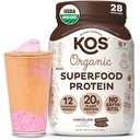 KOS Vegan Protein Toz Erythritol Ücretsiz, Çikolata - Organik Pea proteini, Bitki bazlı Superfood Vitaminler ve Mineraller - Keto, Süt Free - Kadınlar ve Erkekler için Meal Makyaj, 28 Hizmet