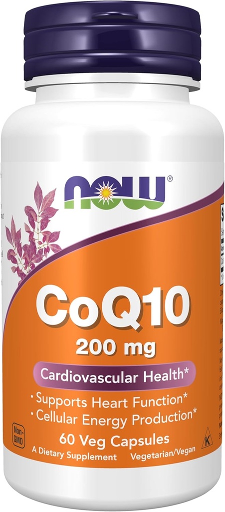 Şimdi Gıdalar Tamamlar, CoQ10 (Coenzyme Q10) 200 mg, Cardiovasüler Sağlık*, 60 Veg Capsules
