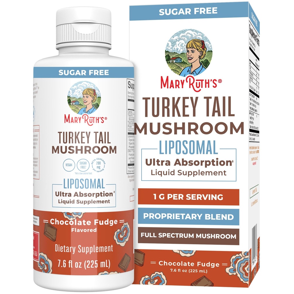 MaryRuth Organics Turkey Tail Mushroom Supplement | Ultra Abpole Liposomal | Full Spectrum | 200 mg-Glucans Per | Vegan | 7.6 oz | 15 Hizmet
