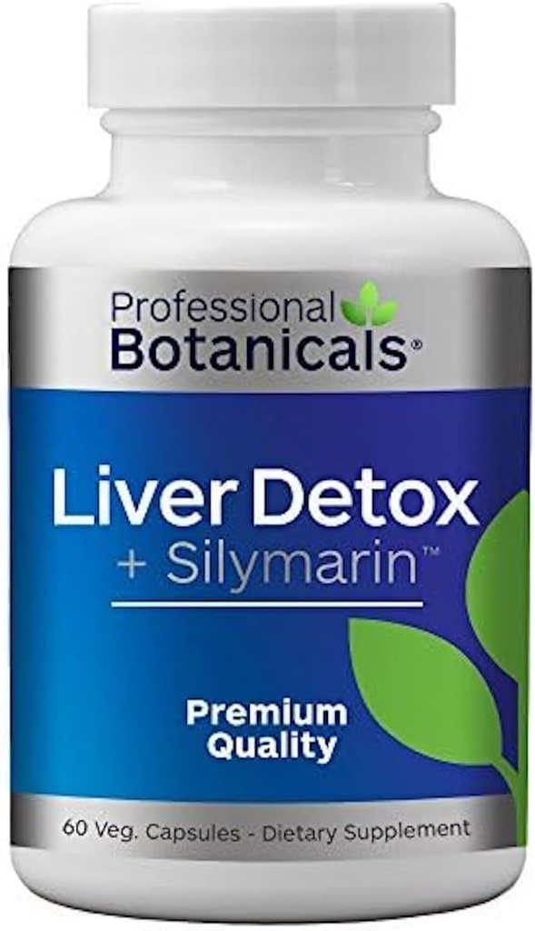 Liver Detox ve Cleanse Supplement, Herbal Liver Support Supplement with Milk Thistle Seed Extract, Silymarin% 80, Organik Butle, Dandelion Root, - 60 Vegetarian Capsules