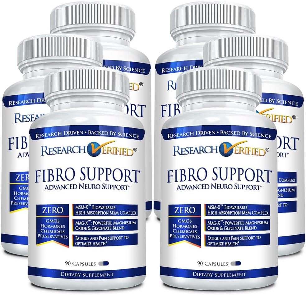 Araştırma Gerçekleştirilmiş Fibro Destek - 540 Capsules - MSM Magnezyum, Vitamin D3, BioPerine - 6 Ay Supply - Vegan