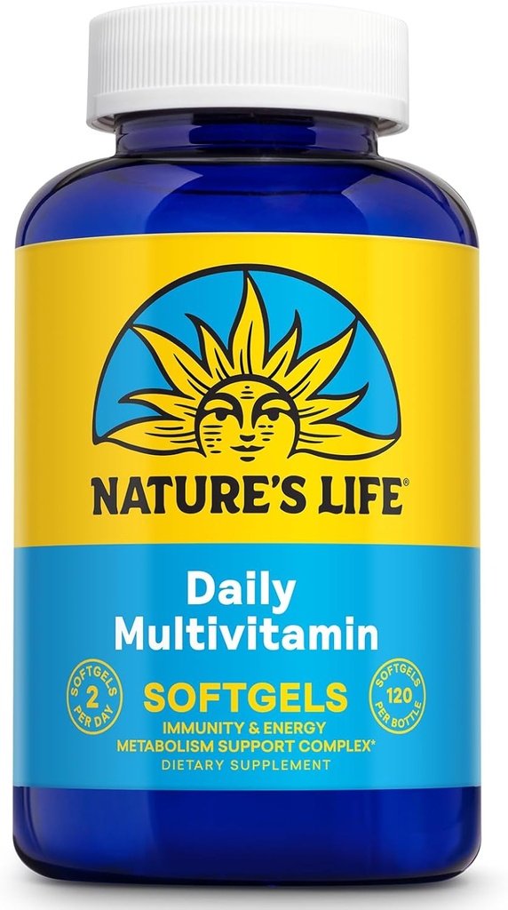 Nature's Life Daily Multivitamin for Men and Women - Complete Multivitamin with Iron - Daily Value of Most Essentials and Minerals - Sağlıklı Enerji ve Immune Support - 60 Serv, 120 Softgels