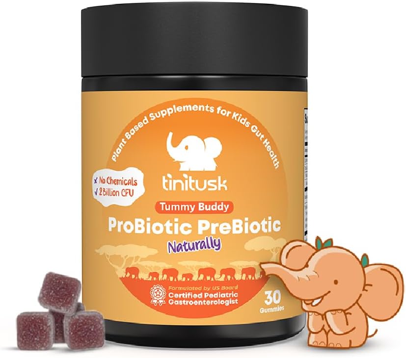 Tummy Buddy Kids Probiyotik Gummies 3 in 1 Probiyotiks Prebiyotik & Postbiyotik for Digestive Health & Immune Support for Kids – Vegan, Gluten ve Allergen Free Free Free Free