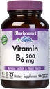 Bluebonnet Beslenme Vitamini B6 Sebze Kapsülleri, 200 mg, For Cardiovascular and Nervous System Health, Soy Free, Gluten Free, Kosher, Süt Free, Vegan, Non-GMO, 90 Sebze Capsules, 90 Servisler