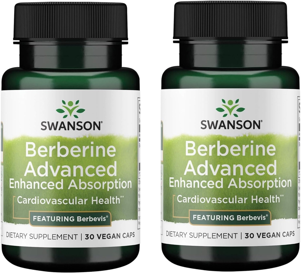 Swanson Berberine Gelişmiş Aborpsiyon - Berbevis 550 mg 30 Veg Caps (2 Pack)