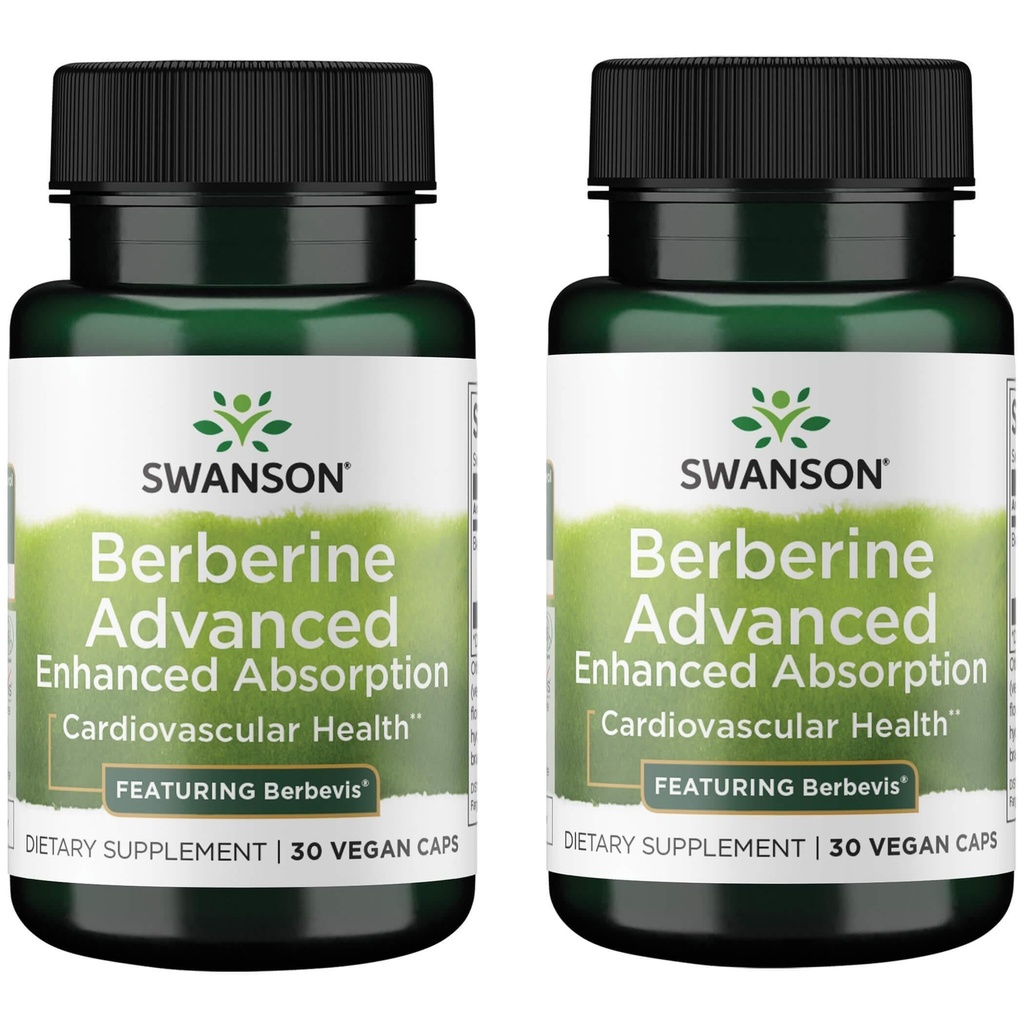 Swanson Berberine Gelişmiş Aborpsiyon - Berbevis 550 mg 30 Veg Caps (2 Pack)